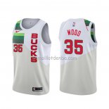 Maillot Milwaukee Bucks Christian Wood Earned Blanc