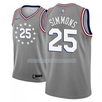 Maillot Philadelphia 76ers Ben Simmons Ciudad 2018-19 Gris Gris