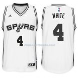 Maillot San Antonio Spurs Derrick White Home 2017-18 4 Blancoo