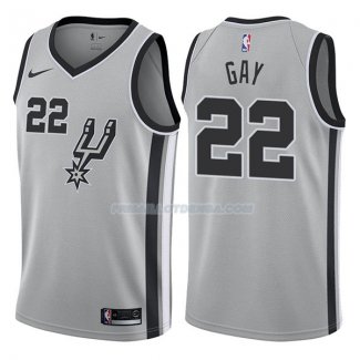 Maillot San Antonio Spurs Rudy Gay Statehombret 2017-18 22 Gris