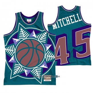 Maillot Utah Jazz Donovan Mitchell No 45 Mitchell & Ness Big Face Bleu