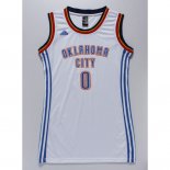 Femmes Maillot Basket Oklahoma City Thunder Westbrook 0 Blanc