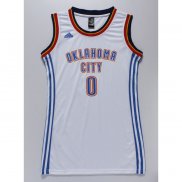 Femmes Maillot Basket Oklahoma City Thunder Westbrook 0 Blanc