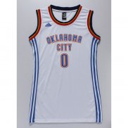 Femmes Maillot Basket Oklahoma City Thunder Westbrook 0 Blanc