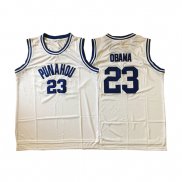 Maillot Basket Basket NCAA Punahou Obama 23 Blanc