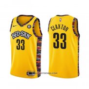 Maillot Brooklyn Nets Nicolas Claxton Ville 2020-21 Jaune