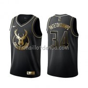 Maillot Golden Edition Milwaukee Bucks Giannis Antetokounmpo Noir