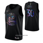 Maillot Golden State Warriors Stephen Curry Iridescent Logo Noir