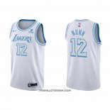 Maillot Los Angeles Lakers Kendrick Nunn NO 12 Ville 2021-22 Blanc