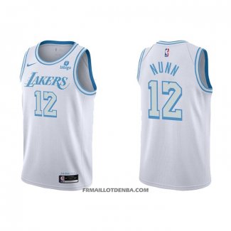 Maillot Los Angeles Lakers Kendrick Nunn NO 12 Ville 2021-22 Blanc