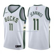 Maillot Milwaukee Bucks Brandon Jennings Association 2017-18 11 Blancoo