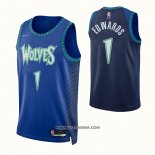 Maillot Minnesota Timberwolves Anthony Edwards NO 1 Ville 2021-22 Bleu