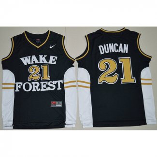 Maillot Basket NCAA Tim Duncan 21 Noir