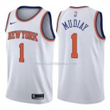 Maillot New York Knicks Emmanuel Mudiay Association 2017-18 1 Blancoo