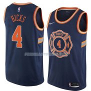 Maillot New York Knicks Isaiah Hicks Ciudad 2018 Bleu Bleu