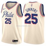 Maillot Philadelphia 76ers Ben Simmons Ville 25 Creme