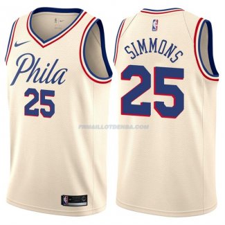 Maillot Philadelphia 76ers Ben Simmons Ville 25 Creme