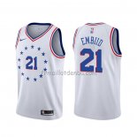 Maillot Philadelphia 76ers Joel Embiid Earned Blanc