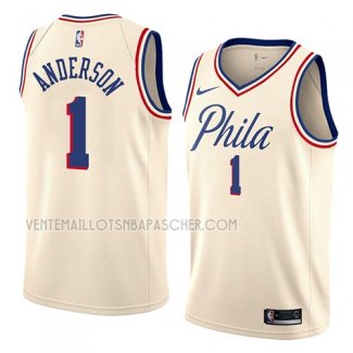 Maillot Philadelphia 76ers Justin Anderson Ciudad 2018 Crema Crema