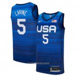 Maillot USA 2021 Zach Lavine No 5 Bleu