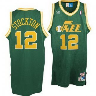 Maillot Basket Utah Jazz Stockton 12 Vert