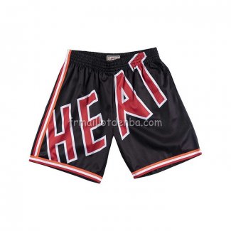 Short Miami Heat Mitchell & Ness Big Face Noir