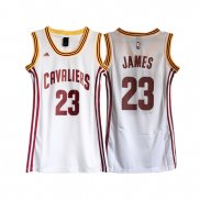 Femmes Maillot Basket Cleveland Cavaliers James 23 Blanc