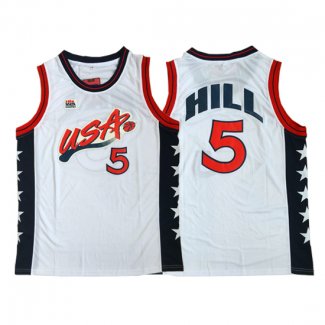 Maillot Basket Basket USA 1996 Hili 5 Blanc