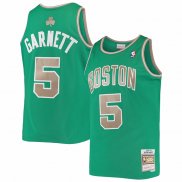 Maillot Boston Celtics Kevin Garnett NO 5 Mitchell & Ness 2007-08 Vert