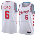 Maillot Chicago Bulls Cristiano Felicio Ciudad 2018 Blanc