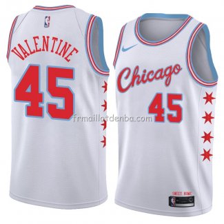 Maillot Chicago Bulls Denzel Valentine Ville 2018 Blanc