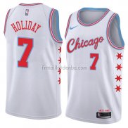 Maillot Chicago Bulls Justin Holiday Ville 2018 Blanc