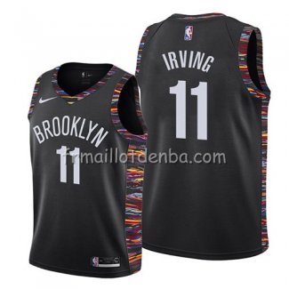 Maillot Enfant Brooklyn Nets Kyrie Irving Ciudad 2019-20 Noir