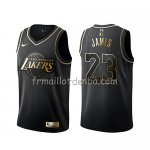 Maillot Golden Edition Los Angeles Lakers Lebron James Noir