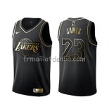 Maillot Golden Edition Los Angeles Lakers Lebron James Noir