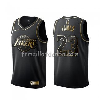 Maillot Golden Edition Los Angeles Lakers Lebron James Noir