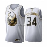 Maillot Golden Edition Milwaukee Bucks Giannis Antetokounmpo Blanc