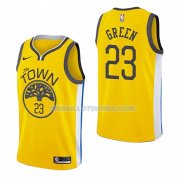 Maillot Golden State Warriors Draymond Green Vert Earned 2018-19 Jaune