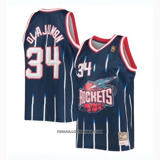 Maillot Houston Rockets Hakeem Olajuwon Mitchell & Ness Bleu