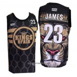 Maillot Los Angeles Lakers LeBron James No 23 Lion Noir