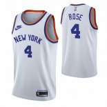 Maillot New York Knicks Derrick Rose NO 4 75th Anniversary Blanc