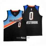 Maillot Oklahoma City Thunder Russell Westbrook NO 0 Ville 2020-21 Noir