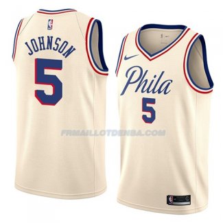 Maillot Philadelphia 76ers Amir Johnson Ciudad 2018 Crema Crema