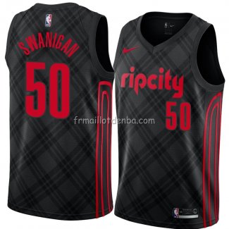 Maillot Portland Trail Blazers Caleb Swanigan Ville 2018 Noir