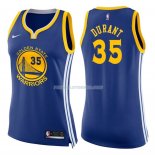 Femmes Maillot Golden State Warriors Kevin Durant Icon 2017-18 35 Bleu