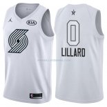 Maillot All Star 2018 Portland Trail Blazers Damian Lillard 0 Blanc