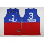 Maillot Basket Philadelphia 76ers Iverson 3 Rouge Bleu 2009