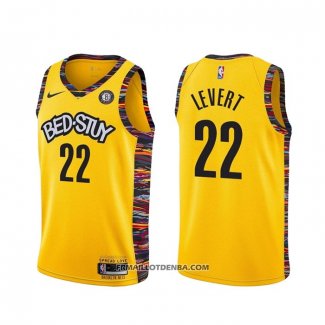 Maillot Brooklyn Nets Caris Levert Ville 2020-21 Jaune