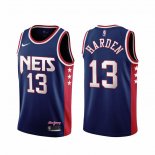 Maillot Brooklyn Nets James Harden NO 13 Ville 2021-22 Bleu