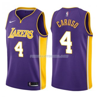 Maillot Los Angeles Lakers Alex Caruso Statehombret 2017-18 4 Violeta